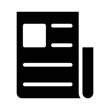 düz gazete glif simge vektör