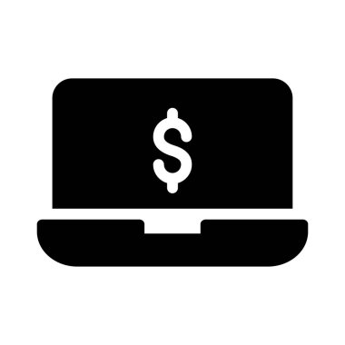 dolar glif düz vektör simgesi