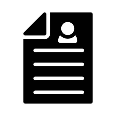 CV glif düz vektör simgesi