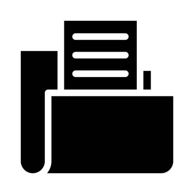 dosya klasör glif düz vektör simgesi