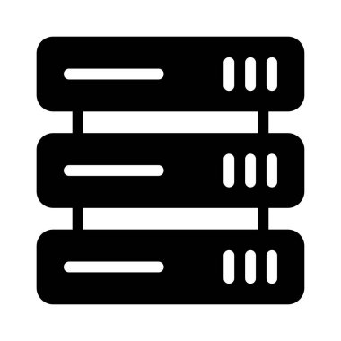 sunucu glyph düz vektör simgesi