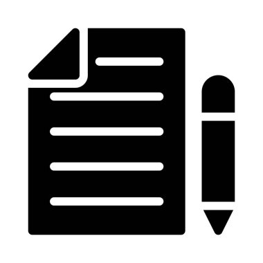 dosya glif düz vektör simgesi düzenleme