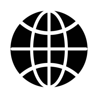 Dünya glif düz vektör simge
