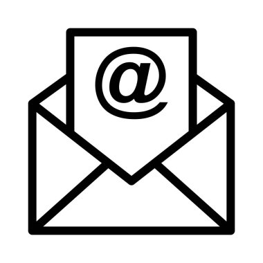 açık e-posta ince çizgi vektör simgesi