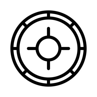 odak ince çizgi vektör simgesi