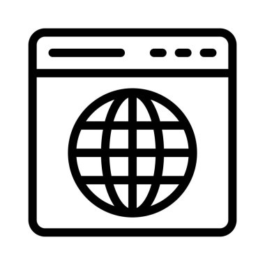 Web sayfası ince çizgi vektör simgesi