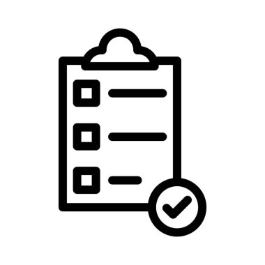 doğrulanmış kontrol listesi ince çizgi vektör simgesi