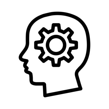 beyin ayar ince hat vektör simge