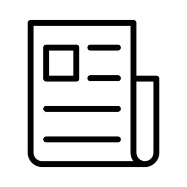 Gazete İnce Satır Vektörü Simgesi