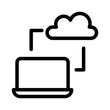 dosya paylaşımı bulut ince çizgi vektör simge