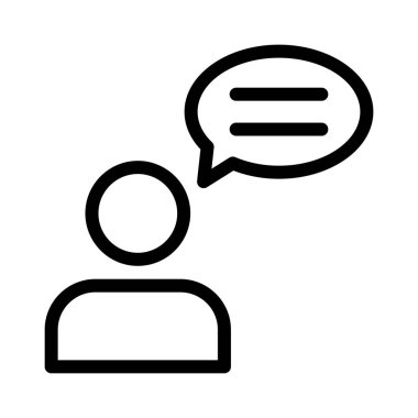 Kullanıcı mesajı ince çizgi vektör simgesi