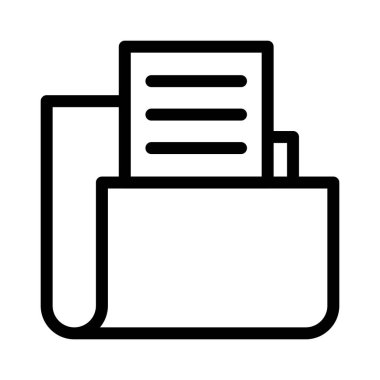 Klasör dosyası ince çizgi vektör simgesi