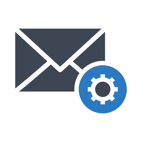 Ícone Vetor Cor Glifo Configuração Mail — Vetor de Stock