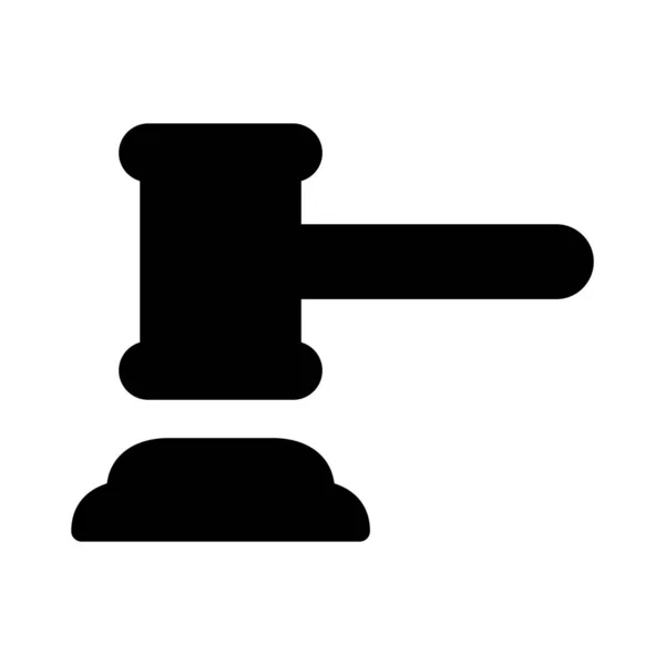 Hammer Glyph Flat Vector Icon — Stock Vector