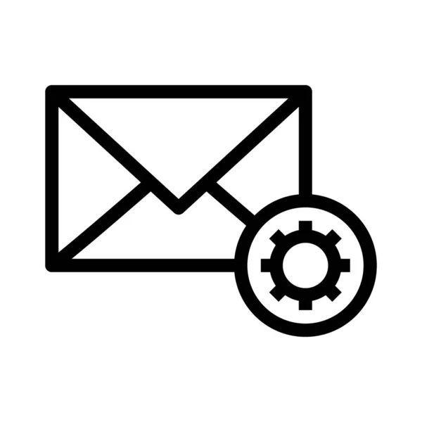 Ícone Vetor Linha Fina Configuração Mail — Vetor de Stock