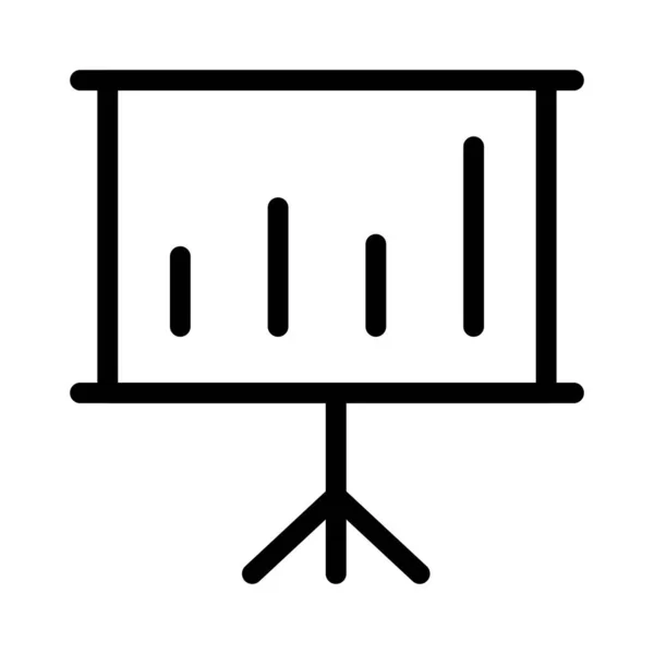 Grafiek Bord Dun Lijn Vector Pictogram — Stockvector