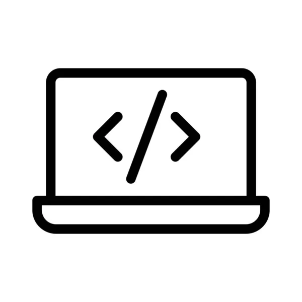 Programación Delgada Línea Vector Icono — Vector de stock