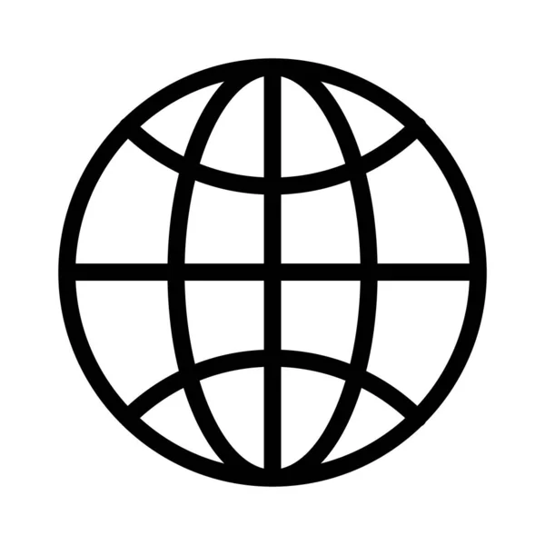 Παγκόσμιο Λεπτή Γραμμή Εικονίδιο Του Φορέα — Διανυσματικό Αρχείο