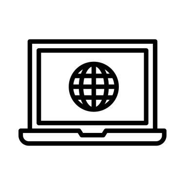 Web sayfası ince çizgi vektör simgesi