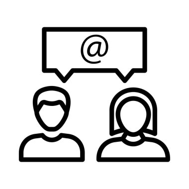 iletişim ince çizgi vektör simgesi