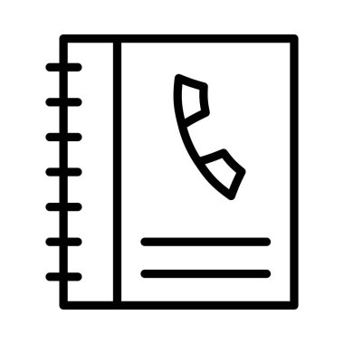 telefon kitap ince çizgi vektör simgesi