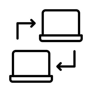 dosya paylaşımı ince çizgi vektör simgesi