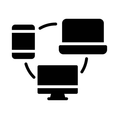 veri aktarım glyph düz vektör simgesi