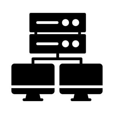 sunucu glyph düz vektör simgesi