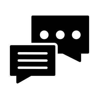 konuşma glif düz vektör simgesi