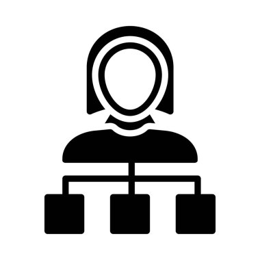 Kullanıcı glif düz vektör simgesi