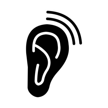 glyph düz vektör simgesini duymak