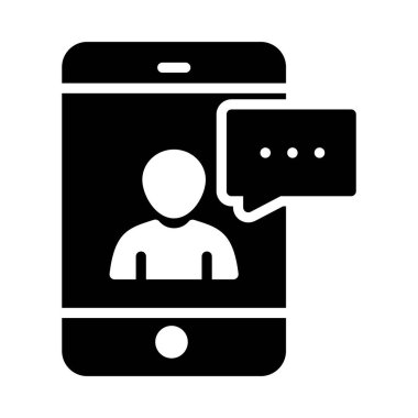 metin glyph düz vektör simgesi