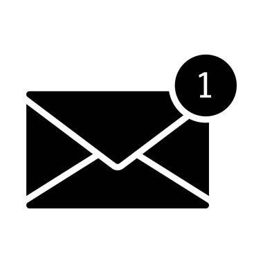 Mesaj glif düz vektör simge