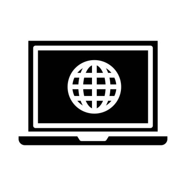 web sayfası glyph düz vektör simgesi