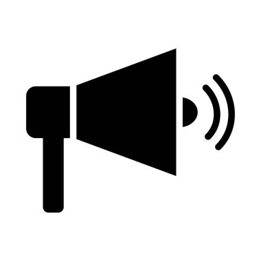 düz hoparlör glif simge vektör