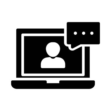 metin glyph düz vektör simgesi