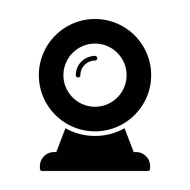 Kamera glif düz vektör simge