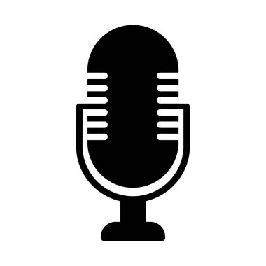 düz hoparlör glif simge vektör