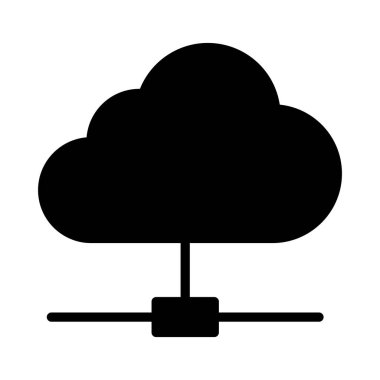 Ağ glif düz vektör simgesi