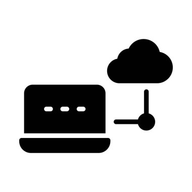 bulut glif düz vektör simge