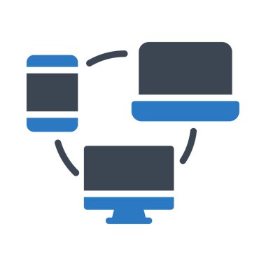 veri aktarım glyph renk vektör simgesi