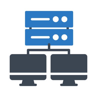 sunucu glyph renk vektör simgesi