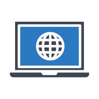 web sayfası glyph renk vektör simgesi