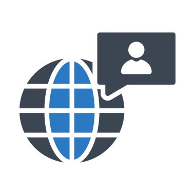 Dünya glif renk vektör simge