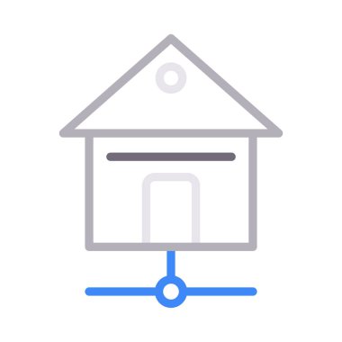 ev paylaşımı renk çizgisi vektör simgesi