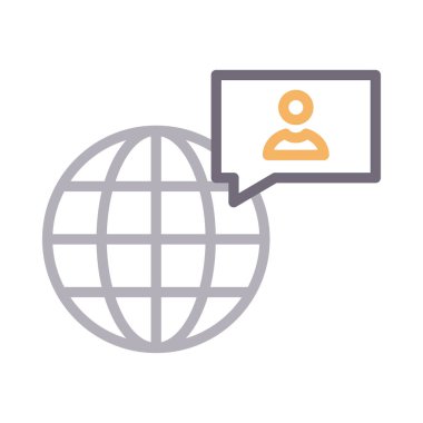 dünya bağlantı renk çizgisi vektör simgesi