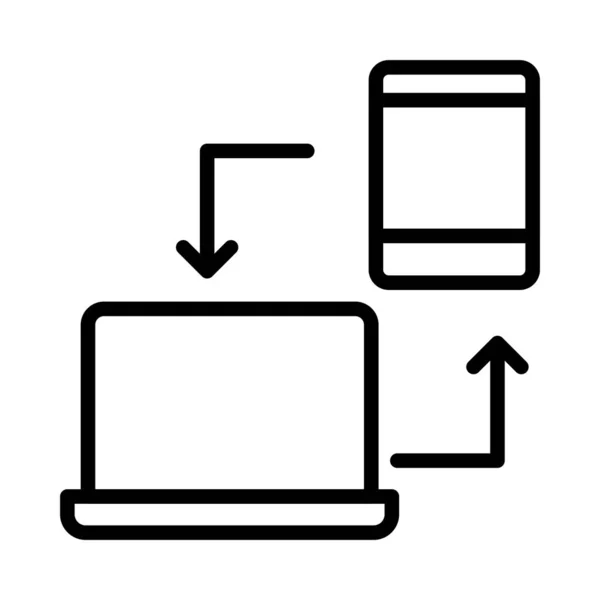 Data Sharing Thin Line Vector Icon — Stock Vector