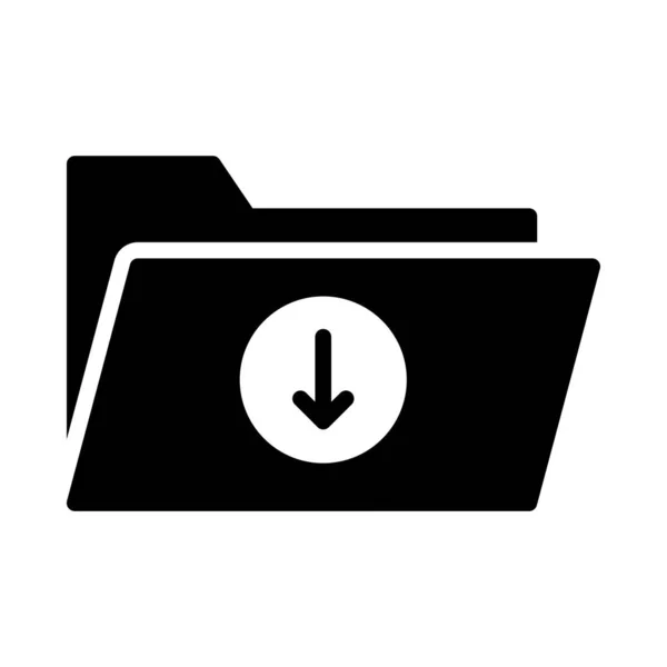 Dossier Glyphe Icône Vectorielle Plate — Image vectorielle