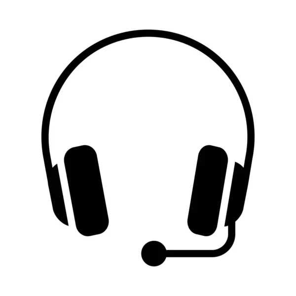 Headset Glyphen Flache Vektor Symbol — Stockvektor