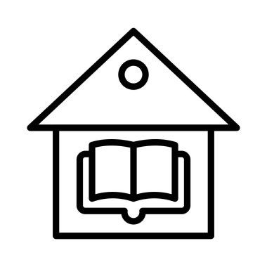 kitaplık ince çizgi simgesi